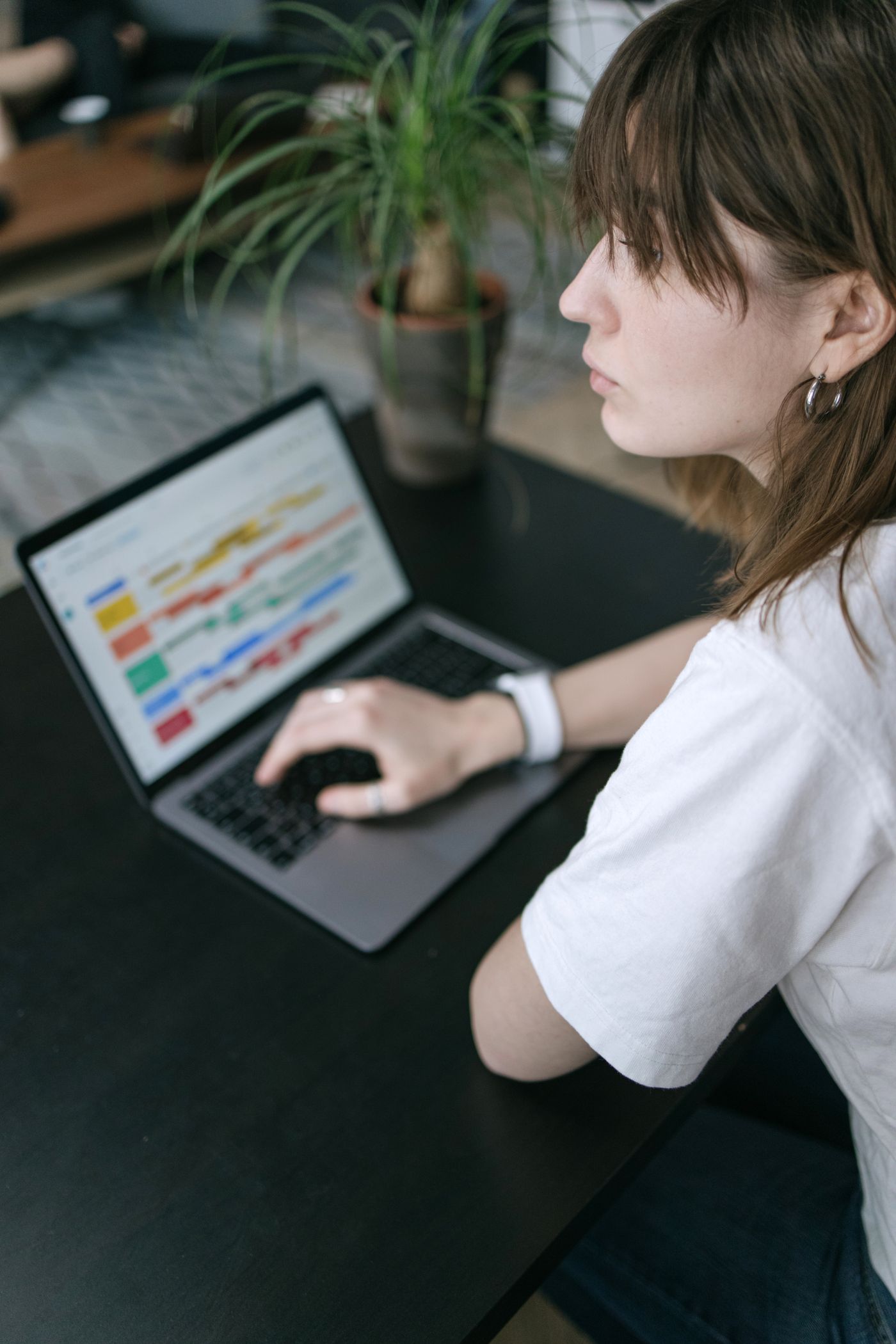SEO planning notes and search performance charts