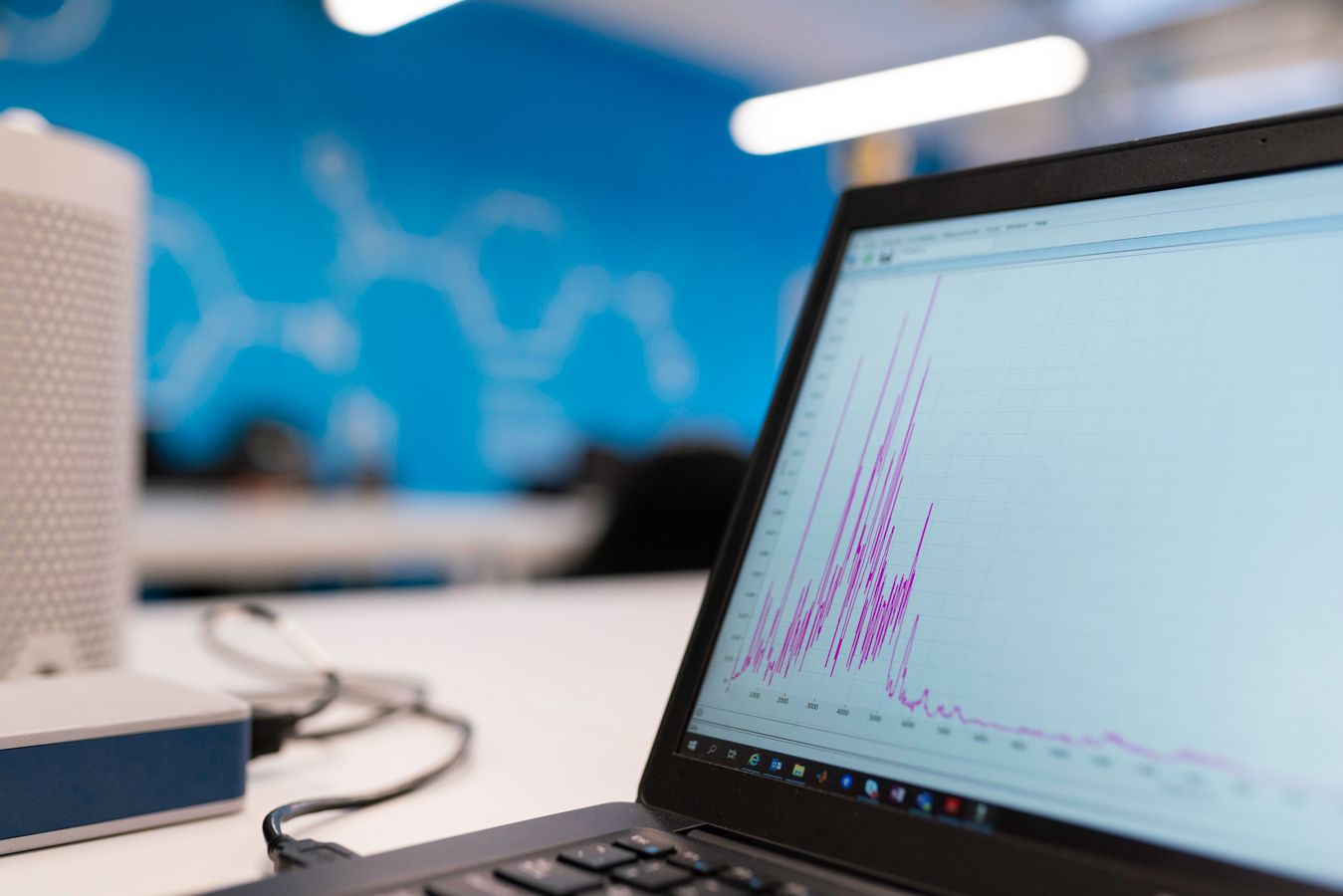 Laptop screen showing analytics charts for SEO planning